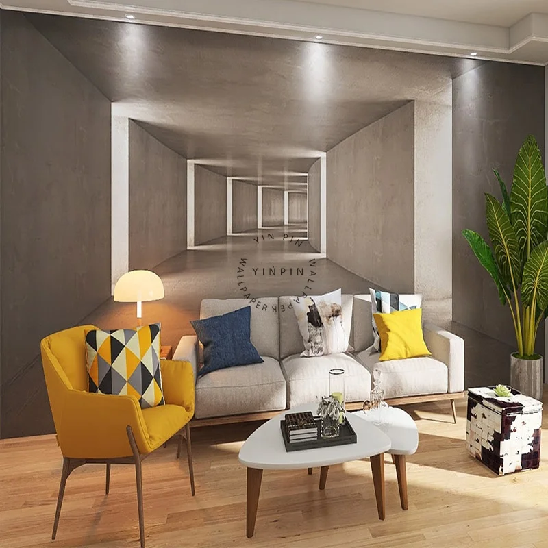 8D Extended Space Three-dimensional Geometry Industrial Style Building Wallpaper Living Room Office Front Desk Background Wall