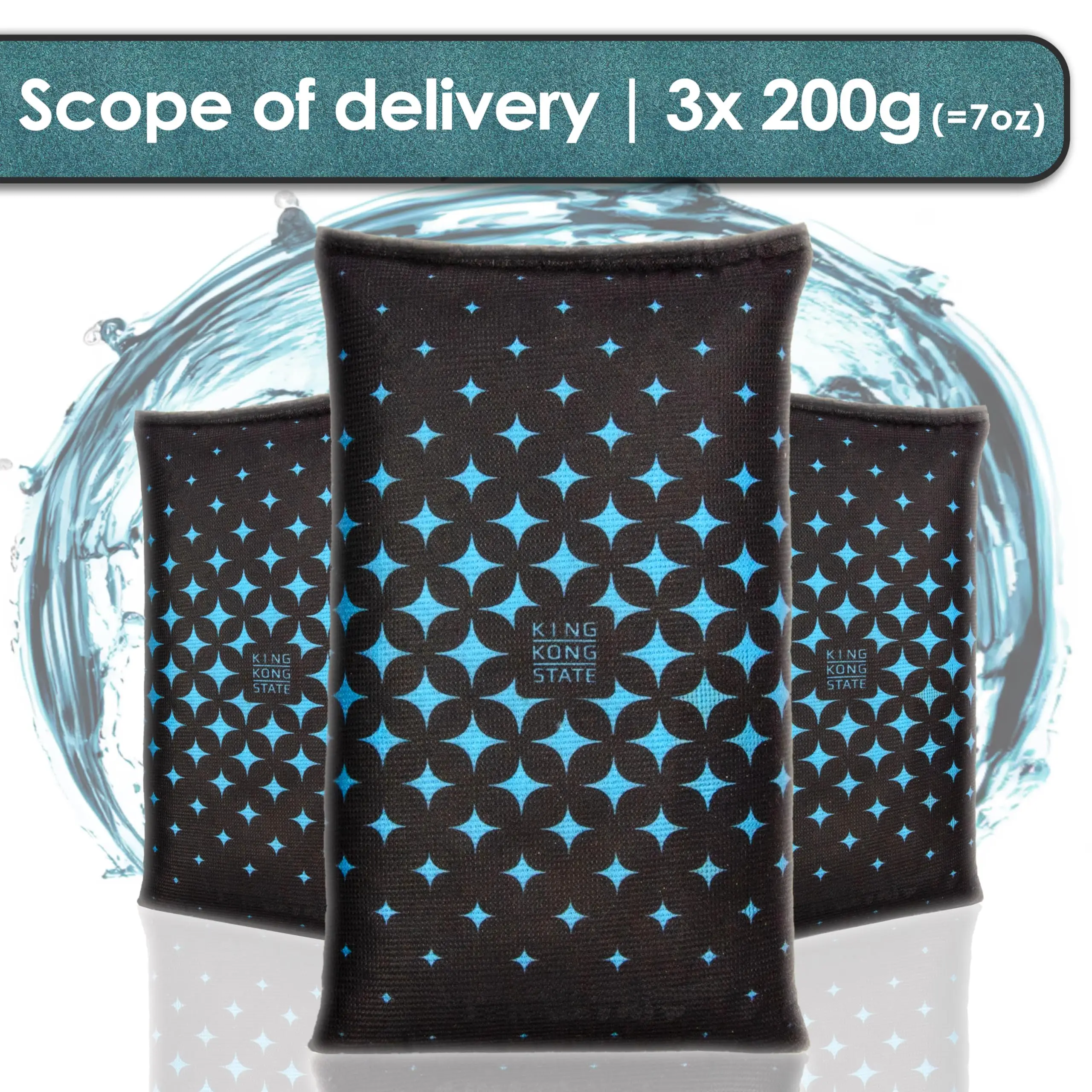 3-Pack Rechargeable 200g Silica Gel Dehumidifier Bag Reusable Desiccant for Cars Gun Safes Camping Hiking Storage Bins