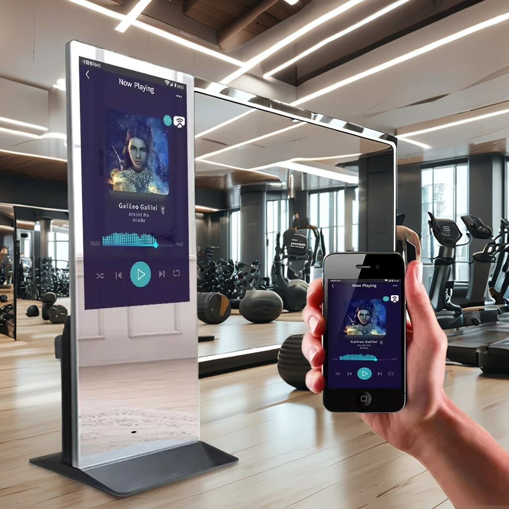 43-Inch LCD Smart Touch Digital Signage Intelligent Interactive Home Fitness Workout Gym Mirror