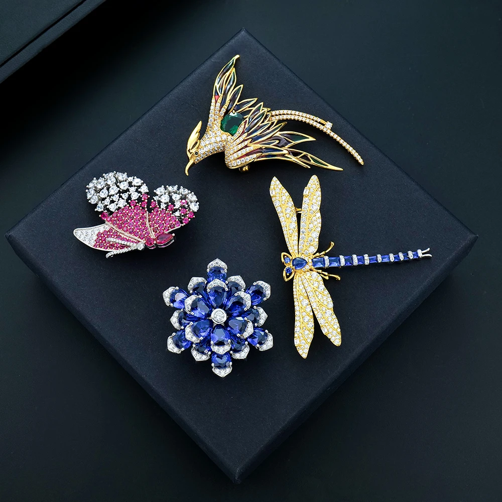 Exquisite Cubic Zirconia Animal Brooch / Flower Bouquet Brooch for Women Pins Clip  for Sweater Coat  Dress Suit Badges Brooches