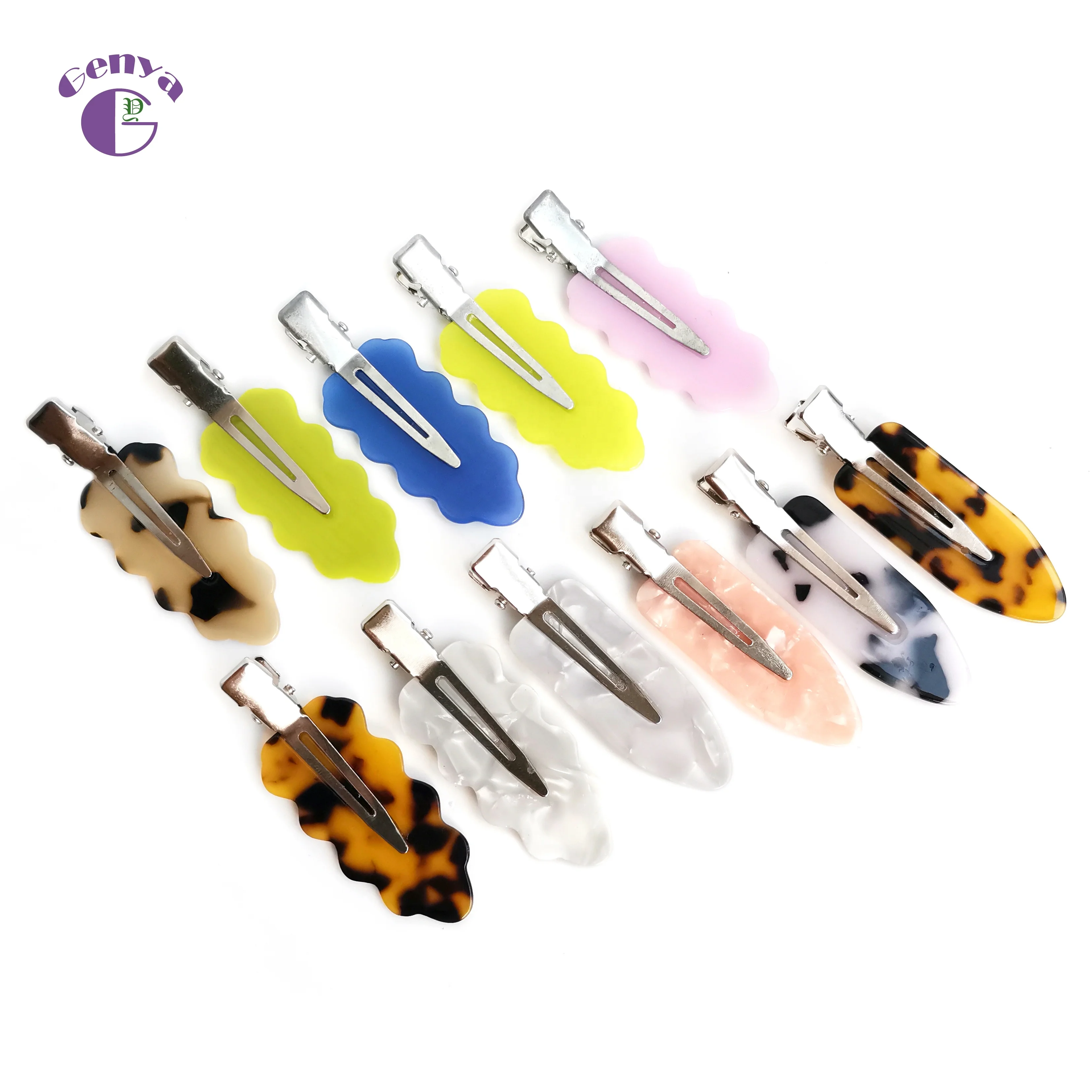 Genya new acetate No bend hair clips Eco-friendly hairpins No crease Curl Clips for Skin Care Makeup Styling tool