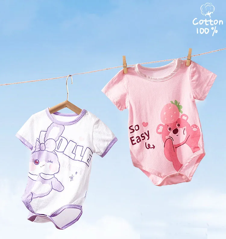 Baby Summer Breathable Sweat Thin Clothes Baby Pure Cotton Skin Soft Crawling Suit Baby Coat Newborn Crawling Suit