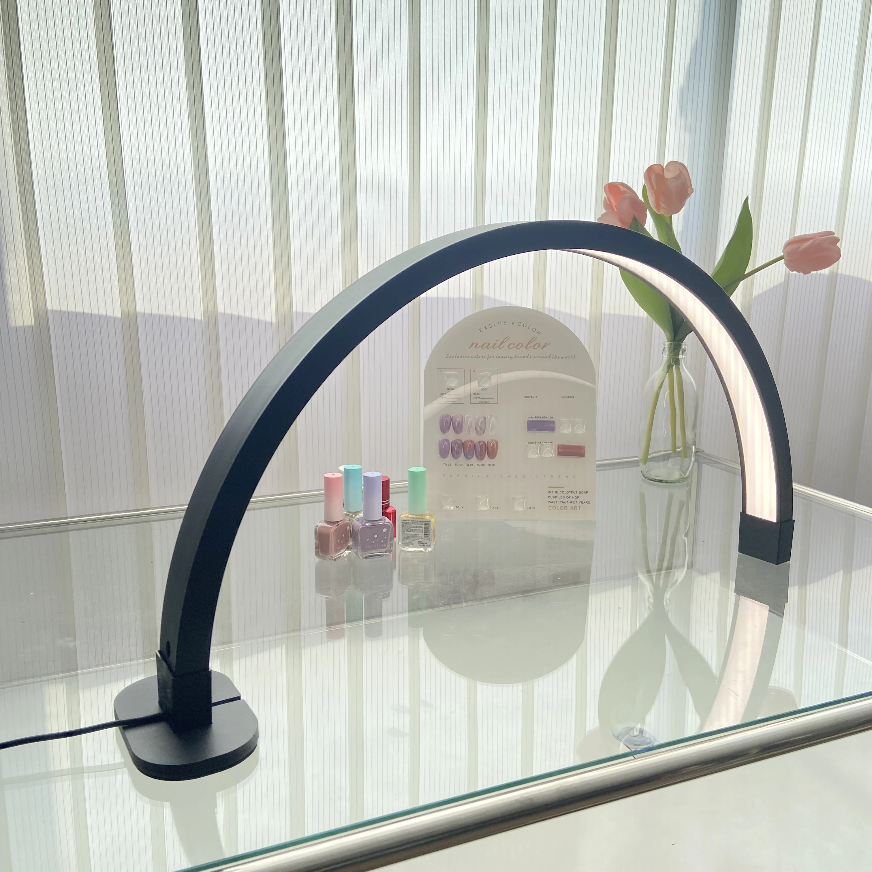 Wholesale Nail Art professional led nail table lamp half moon light led table lamp light acrylic nail desk LED table lampe