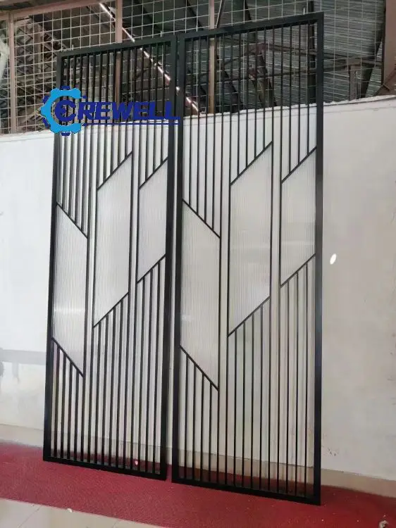 easy mounting retro style ss mirror PVDF moveable screens room dividers for lounge