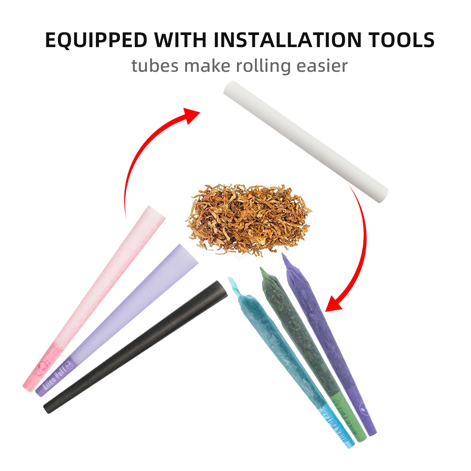 HP2564-APC AlienPuff  Kingsize Natural Organic Gum High Quality Paper Rolled Unbleached Brown Cones