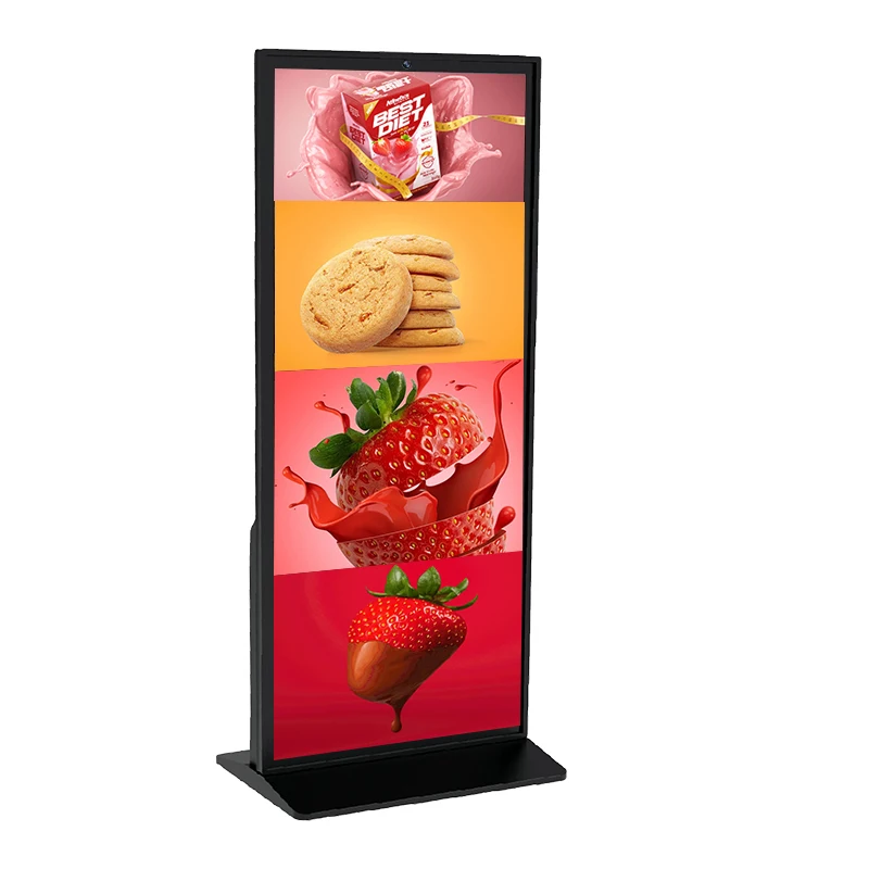 70 inch indoor touch screen totem lcd advertising kiosk free CMS software to splicing use digital signage and displays