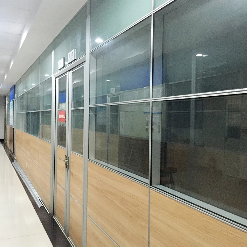Customization Office Half Glass With Wooden Partition Office Workstation With Glass Partition Wood And Glass Office Partitions