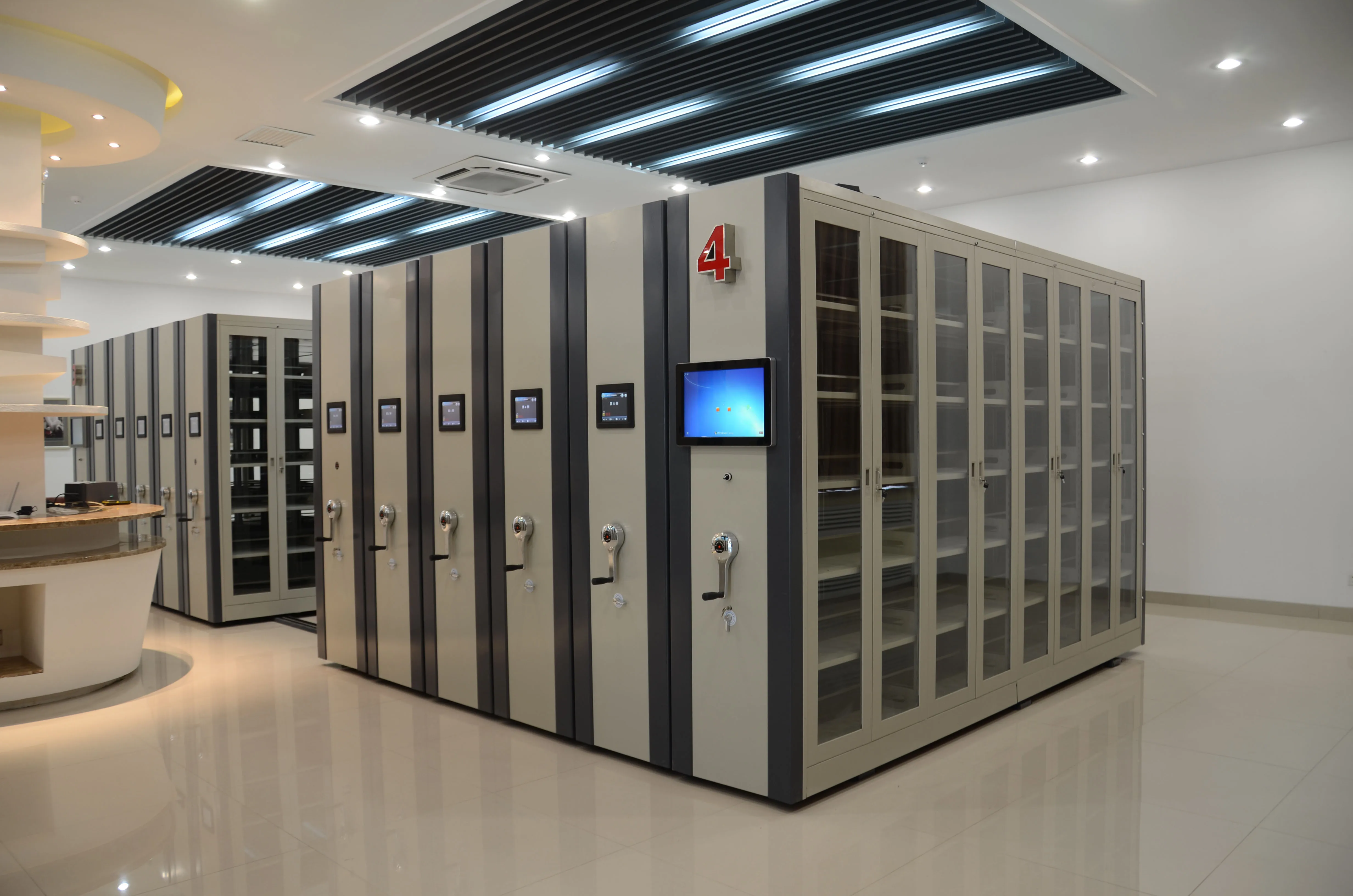 High-Density Compact Mobile Shelving Bulk Rolling Track File Cabinet for School Archive Storage Metal Mobile Shelving Unit