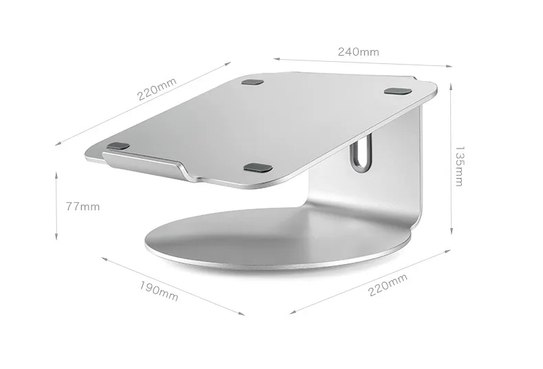 360 degree rotation base aluminum 135mm radiator hot sale hot laptop stand for 11-17 inch notebook
