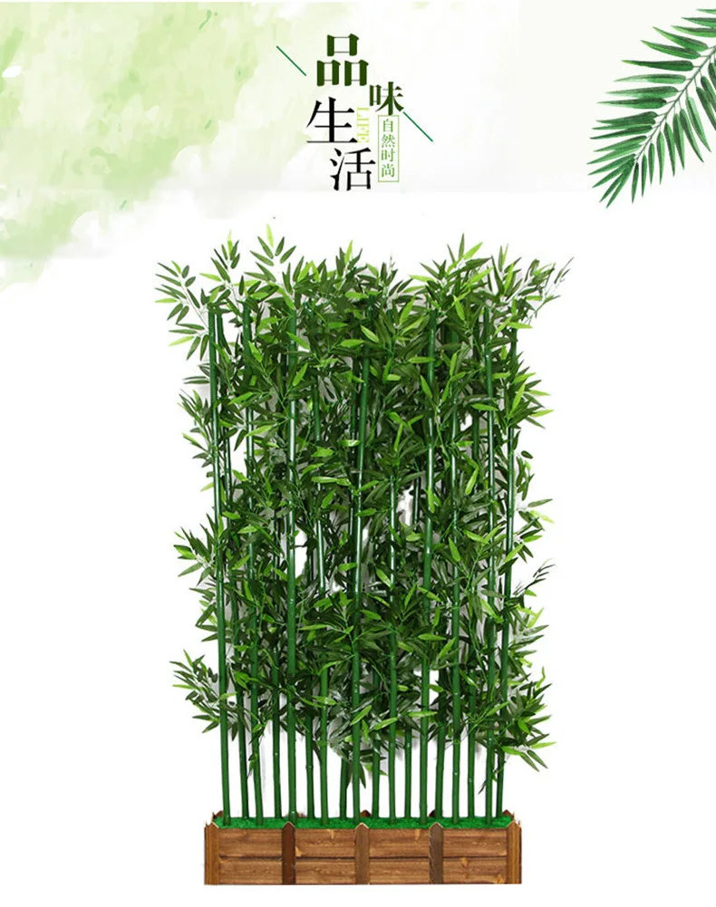 Artificial Imitation bamboo decoration indoor outdoor partition green plant plastic bamboo wall Fence Partition Screen