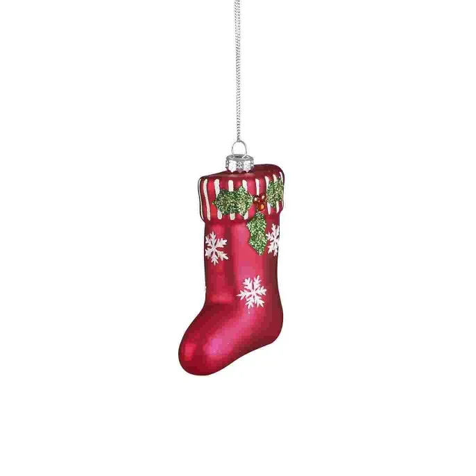 Hot sell brown glass socks crafts hanging for christmas decoration