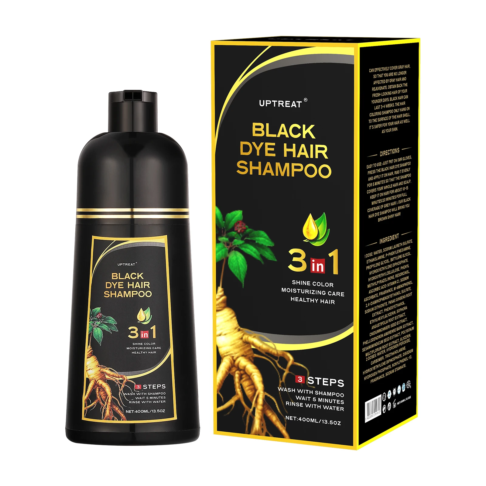 Hot Selling Custom Private Label Best Coloring Ammonia Free Magic Organic Permanent Herbal Black Chinese Hair Dye Shampoo