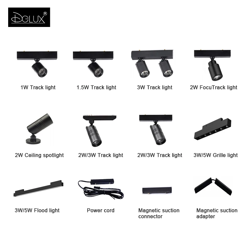 DGLUX Dc 12v 24v Small Led Magnetic Track Spotlight For Mall Counter Museum Exhibition Hall Showcase Light