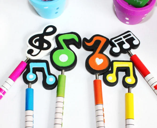 Handmade wooden pencil music symbol pencil cartoon pencil
