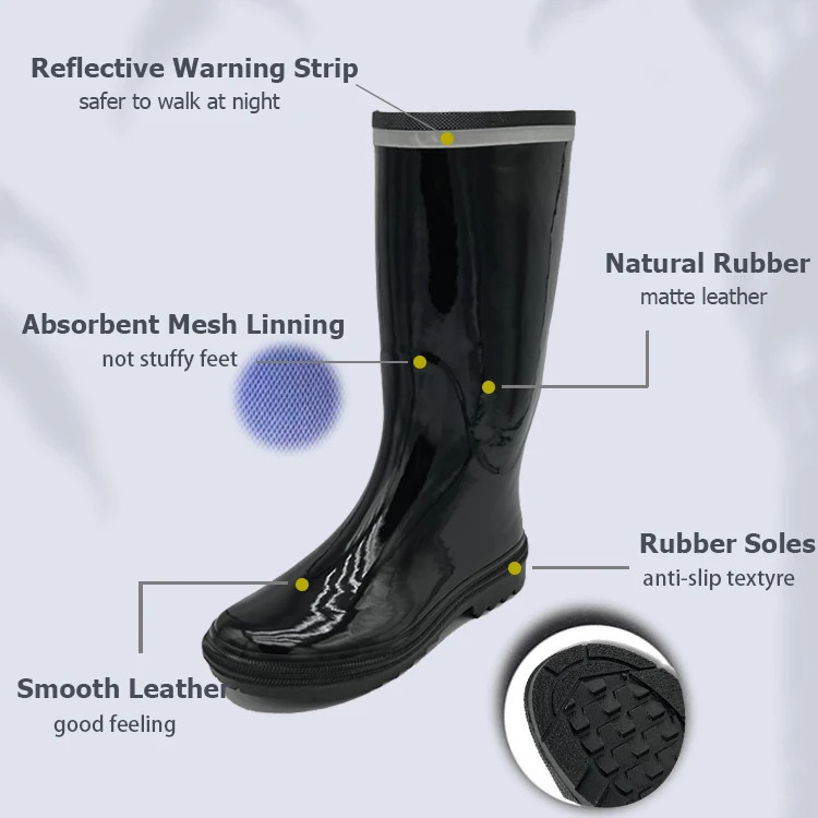LZYZ Wholesale Custom Safety Gumboots Safety Rain Boot Waterproof Suitable For Construction Sites Farmland or Factory