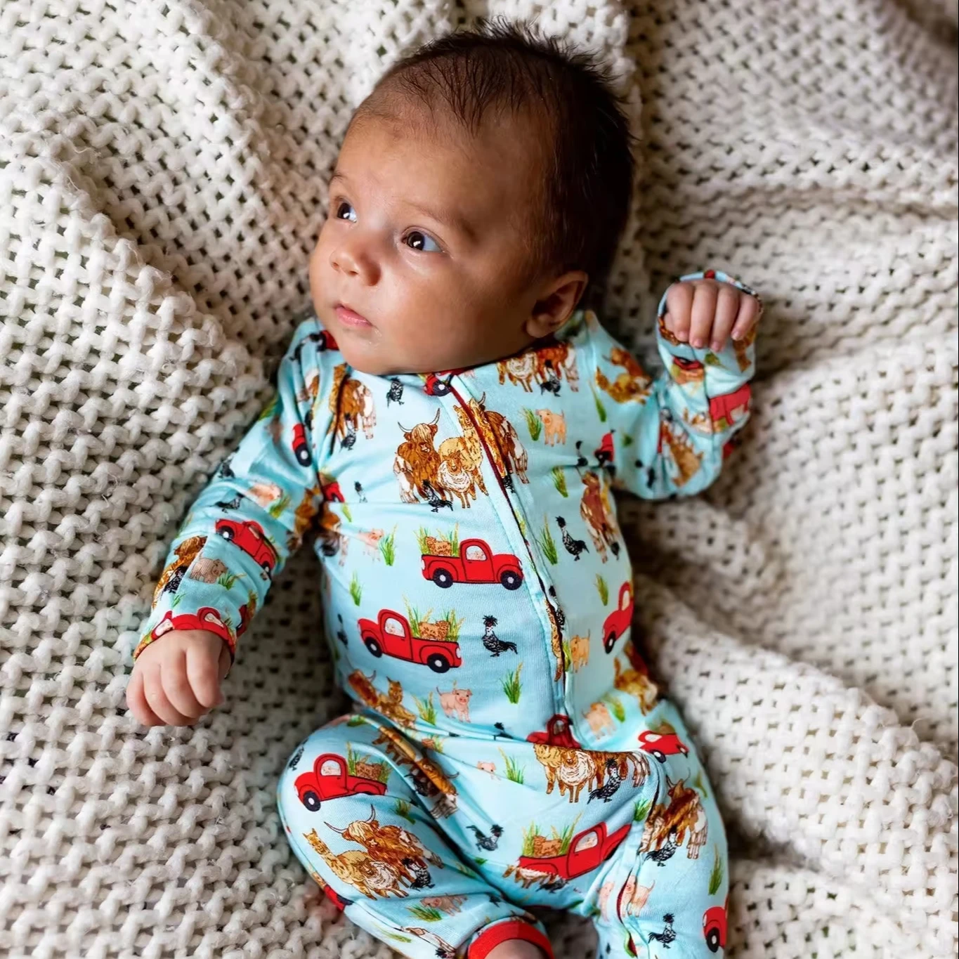 R&B Nordic Pleated Sea Qingli Kinit ted Farak Container Sterling Unusual Windproof Washer Warehouse Rompers Baby Clothing Sets