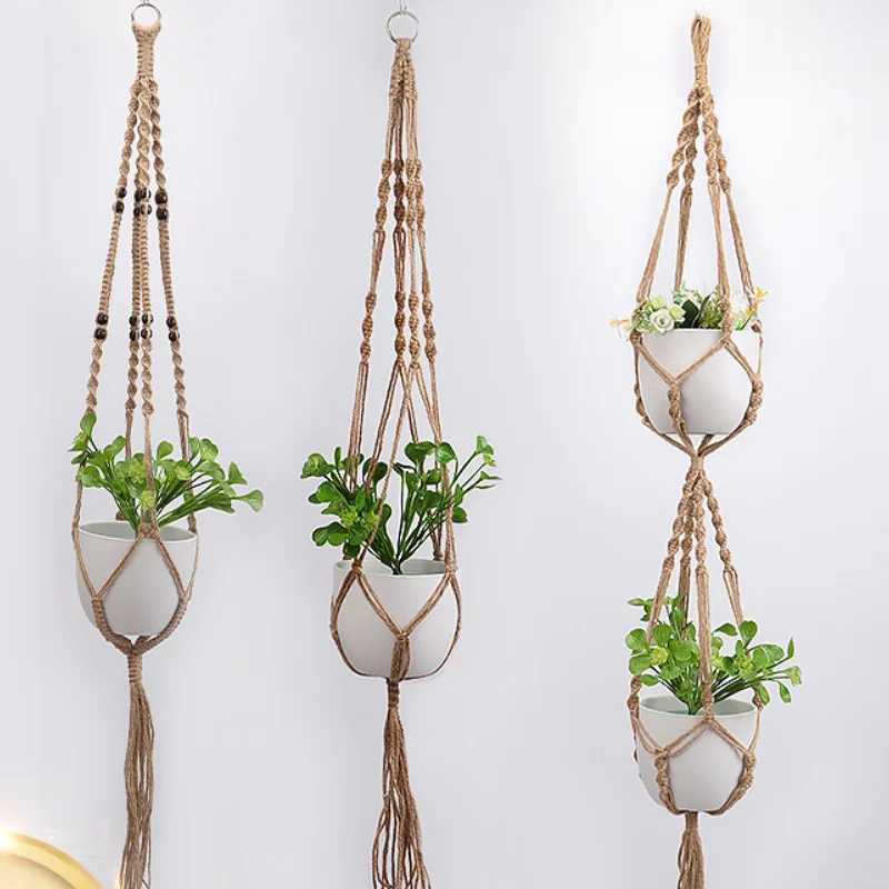
 Оптовая продажа, ретро цветочный горшок, подвесная корзина, пеньковая веревка, цветочный горшок, сетка, подвесная веревка для помещений и улицы, крючок для растений, подвесная корзина, коврик  