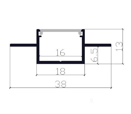 Glite 2022 new arrive aluminum profile GL-3813 recessed mounted 13*38 size custom length/color for LED strip lighting