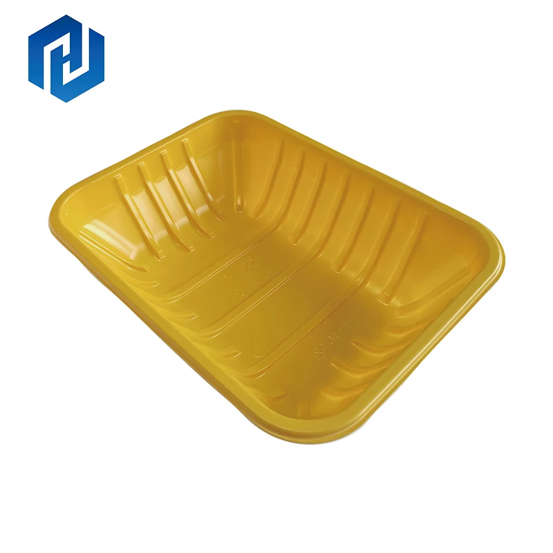 Yellow plastic PP blister tray for fresh food containers disposable biodegradable