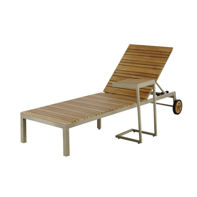 Garden Furniture  Outdoor Aluminum Teak Sun Lounger