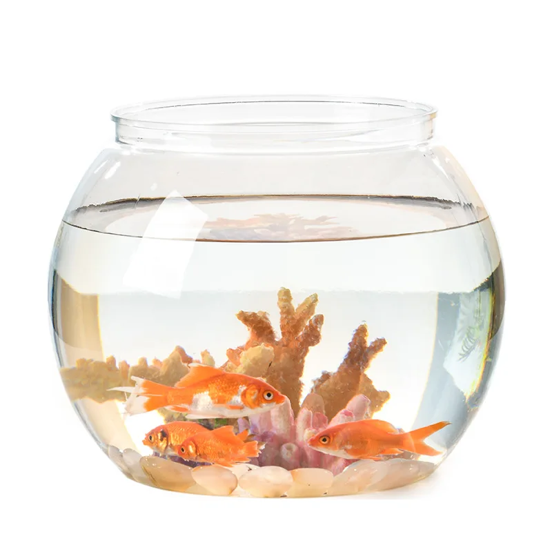 Small Desktop Fish Tank Household Hydroponic Plant Goldfish Bowl Plastic Aquariums  mini lazy fish farming Transparent Indoor R