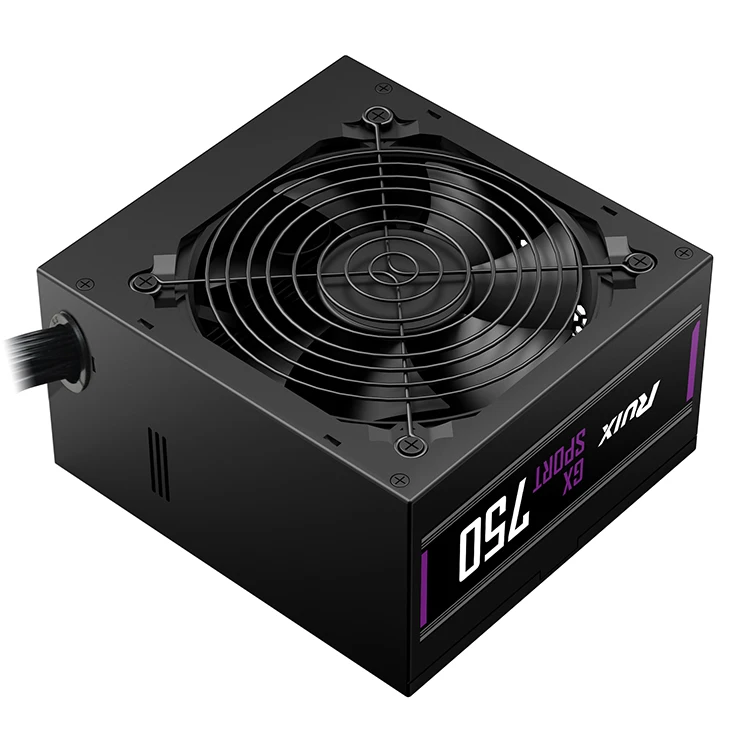 RUIX GX750 650W Bronze High Quality  P8 Black Bar Cable With 12CM Cooling  Electrostatic Fan 12V dc Gaming Power Supply PC Power