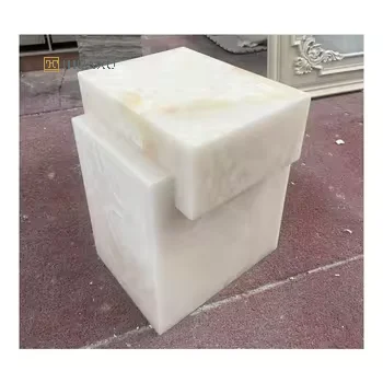 Huaxu Coffee Table White Onyx Side Table Natural Stone Furniture