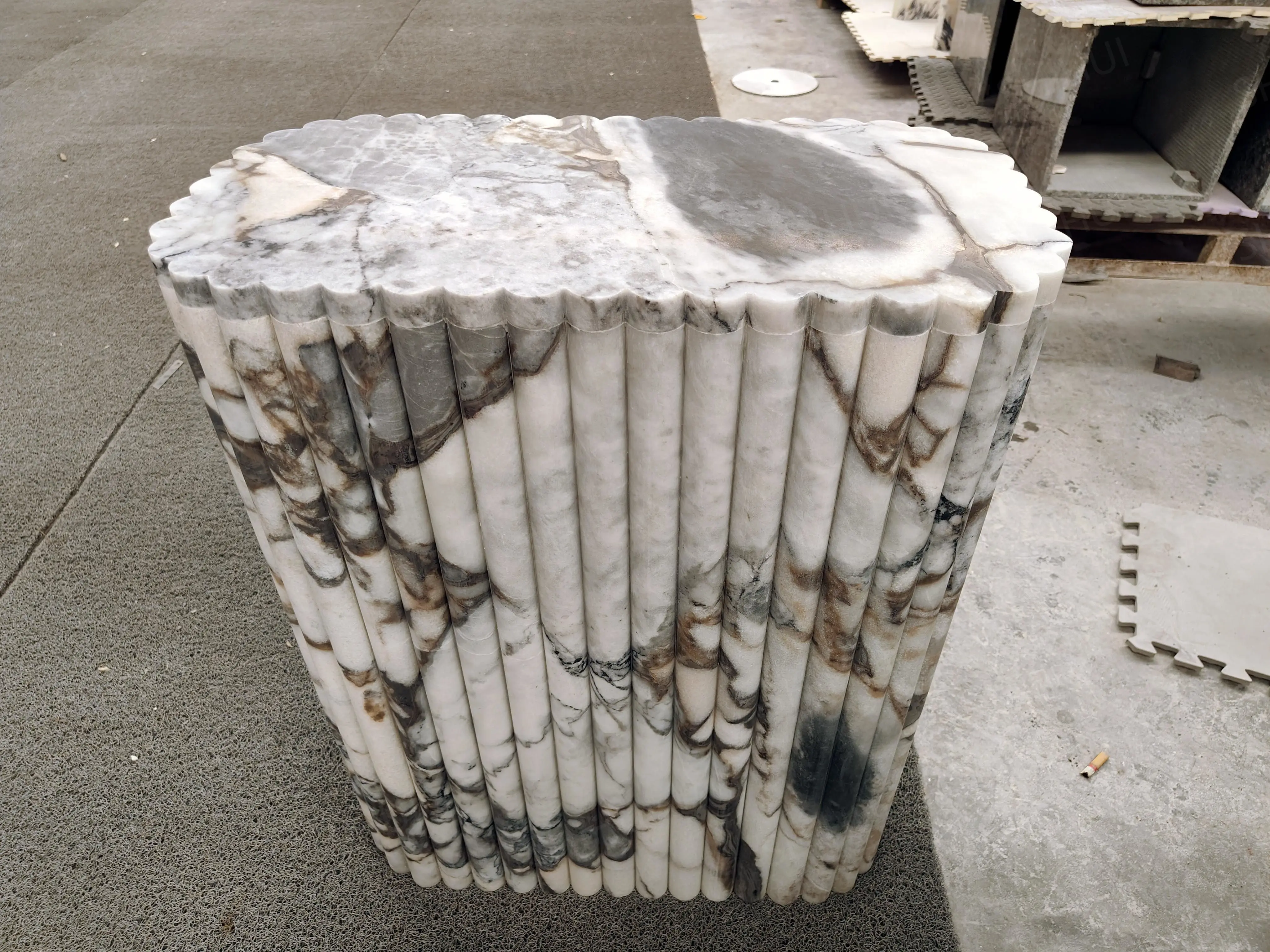 SHIHUI Customized Natural Stone Dining Tables Rectangular Square Breccia Grigio Galaxy Ocean Storm Blue Marble Dining Table