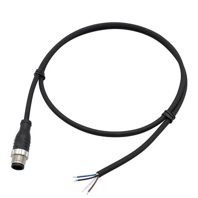 Ip67 M12 4pin 8pin Male To Rj45 Shielded Waterproof Connector Cat 5e Cable Rj45 With M12 Cable A Coding