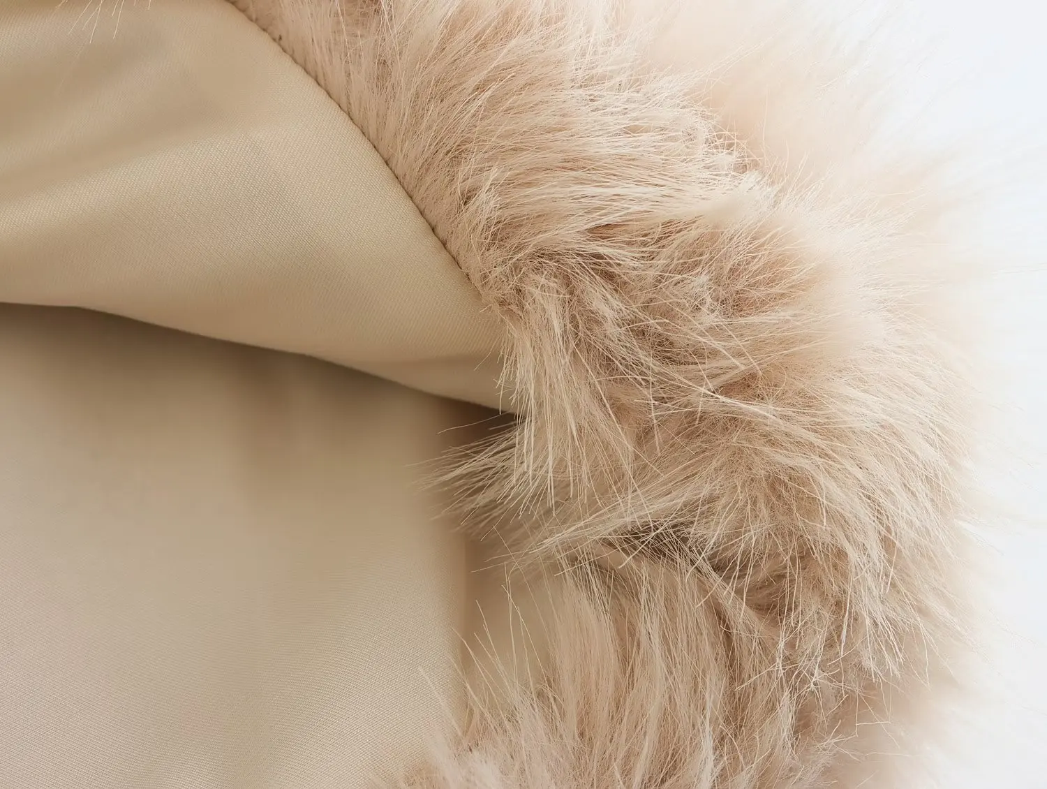 European American Style Turn Down Collar Wool Overcoats Khaki Women Faux Fur Cropped Coat