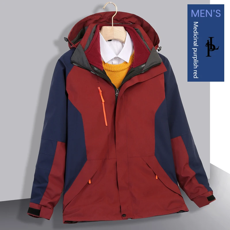 Fashion Style Waterproof Thickened Liner 3 In 1 Custom Logo Snow Clothes Outdoor Working Jacket Warm Winter Ski Suit For Men