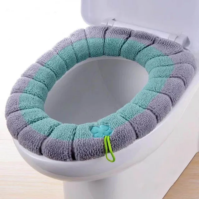 Winter Warm Toilet Seat Cover Mat Bathroom Toilet Pad Cushion with Handle Thicker Soft Washable Closes tool Warmer Accessories