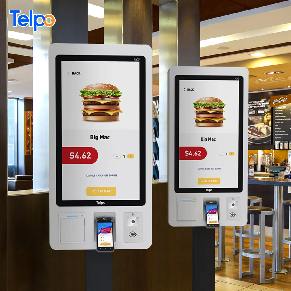 wall mounted bill pay order machine self service mcdonalds restaurants interactive kiosk