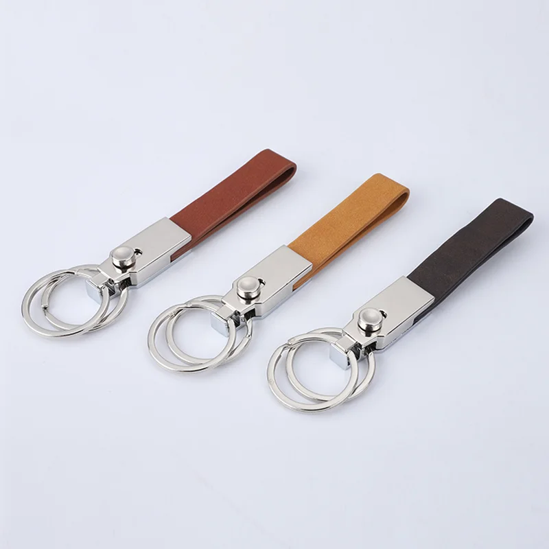Wholesale Custom Design PU Luxury Leather Keychain Car Keyring For Business Gift Souvenir