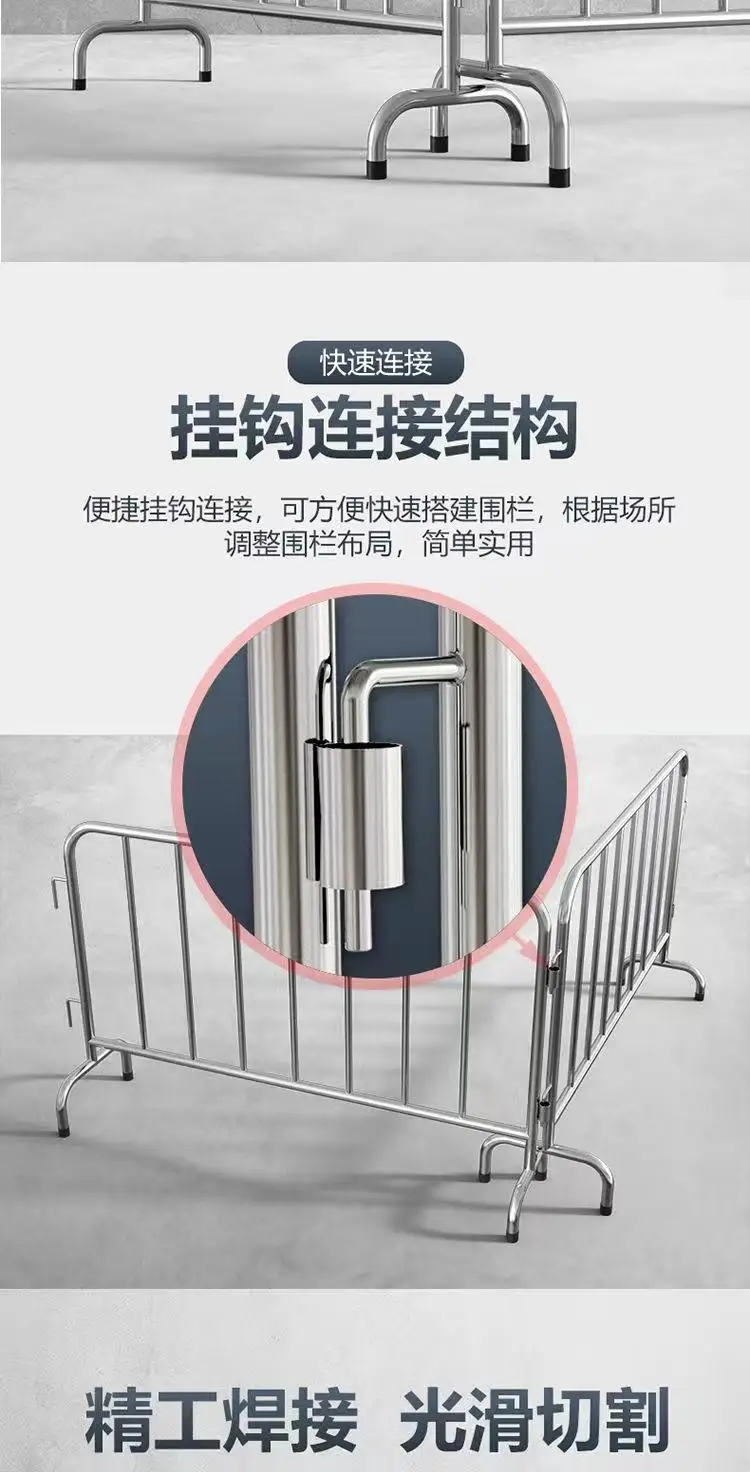 Hot Dip Galvanized 3D Model Temporary Pedestrian Barrier Active Perimeter Safety Fence for Crowd Control