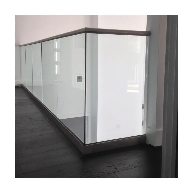 Balcony Stairwell Powder coated Base  U Channel Glass  For Frameless Railing  System