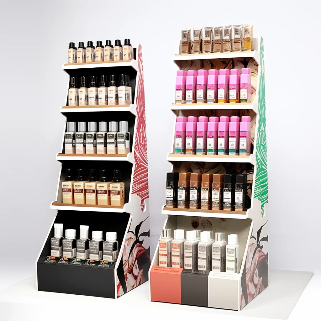 16 Years Factory Custom Corrugated Cardboard Wall Shelf Nail Polish Rack Display