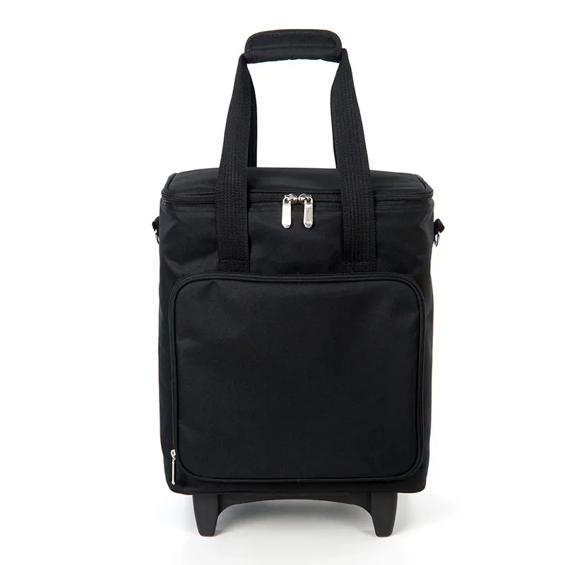 
Hot sell large capacity 6 Bottle wine carrier insulated cooler tote bags wheel trolley Cooler Bag 