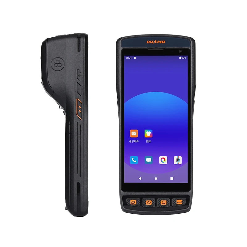 Открытый большой аккумулятор 6000 мАч ручной прочный Android POS терминал лазерный 1D 2D QR код сканер беспроводной android PDA