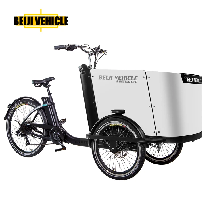 adult 3 wheel cargo bike bicycle cargo ebike tricycle with two front wheels