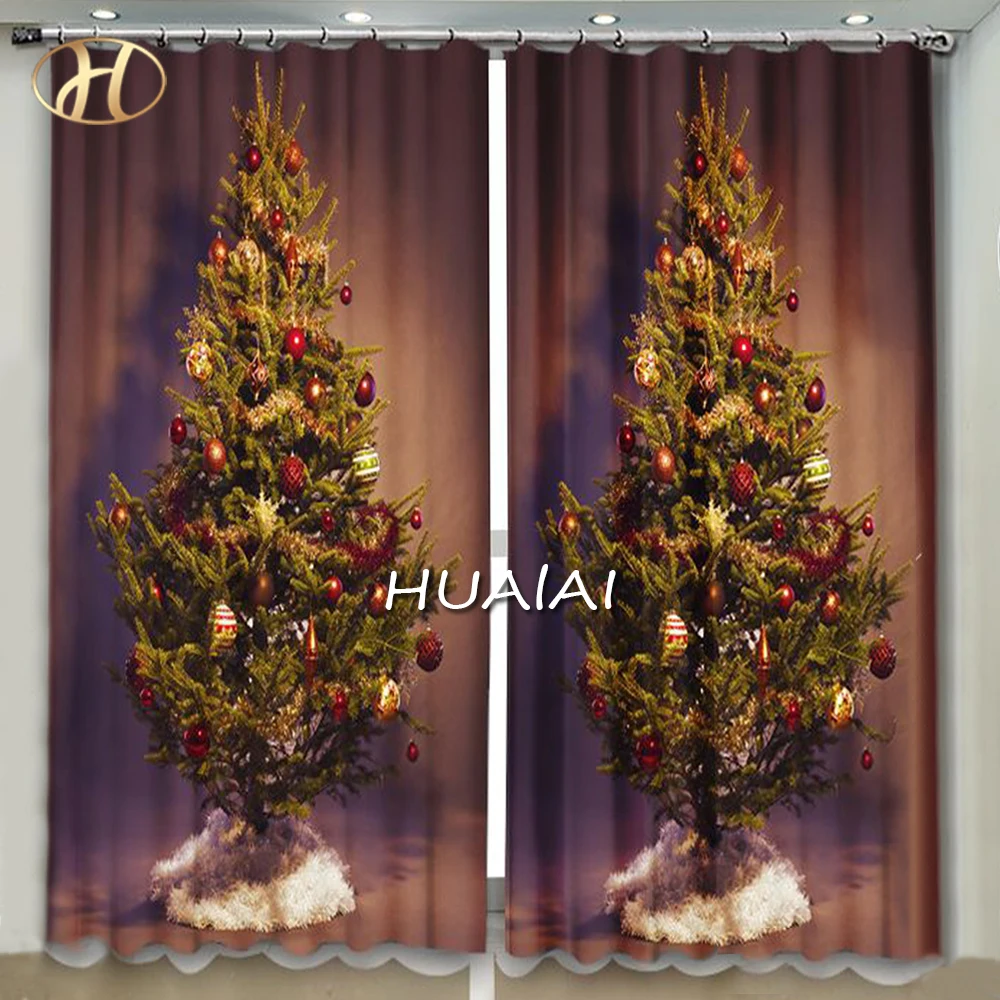 WHOLESALE CHRISTMAS DIGITAL PRINTED DESIGN BLACKOUT WINDOW CURTAINS FOR LIVING ROOM BEDROOM DECORATION