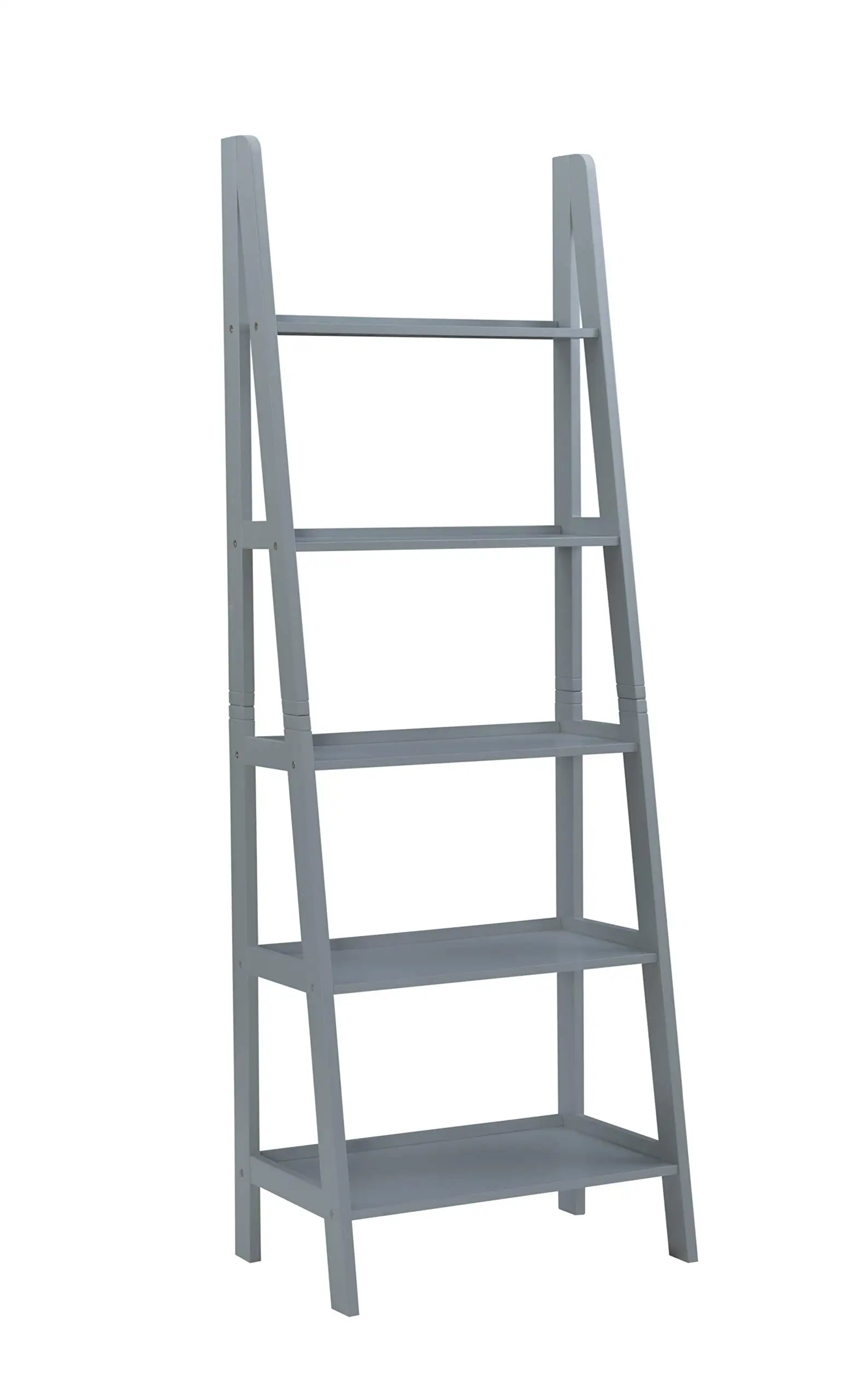 Hot Sale  Wooden White 5-tier Ladder Bookshelf Organizer Modern Bookcase With Solid Frame