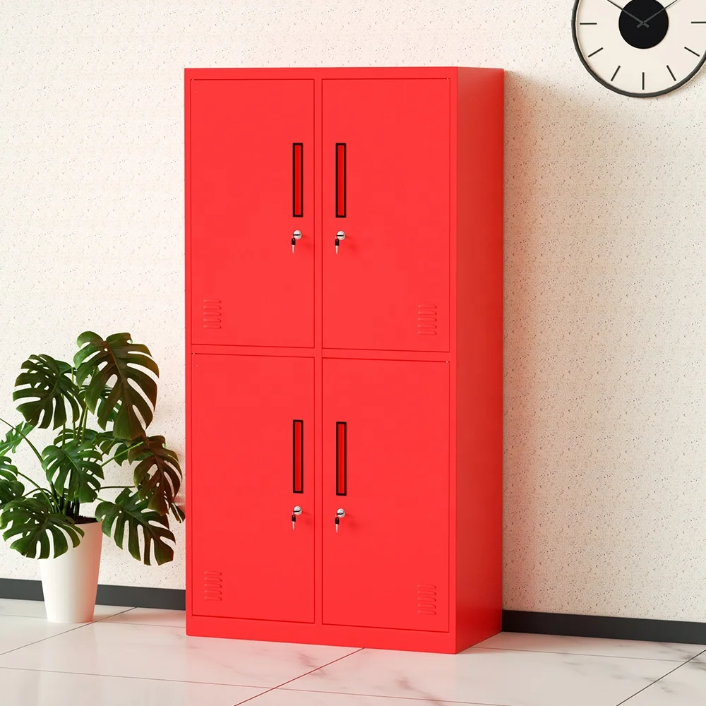 Office hospital steel storage locker white 4 Doors wardrobes