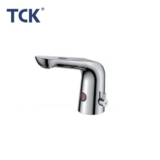 Deck-Mounted intelligence induction basin faucet with temperature control  Touchless automatic infrared sensor mixer taps