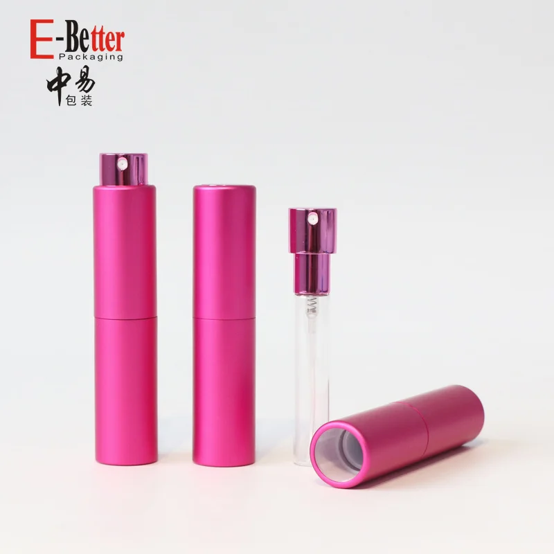 Low MOQ 5ml 8ml 10ml empty Refill twist up Portable Parfum tester Travel mini Refillable Cologne Perfume Atomizer bottle