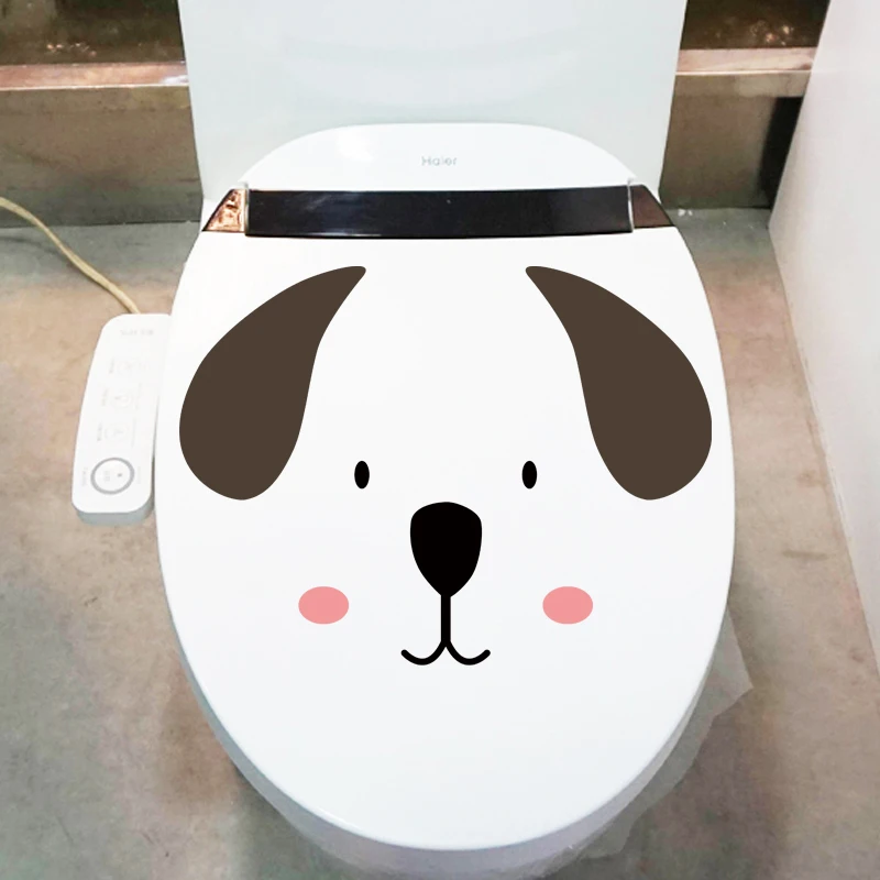 Новые Мультяшные животные, дизайн, украшение для ванной комнаты, милые наклейки на крышку унитаза, водонепроницаемые ПВХ наклейки, наклейки на сиденье унитаза