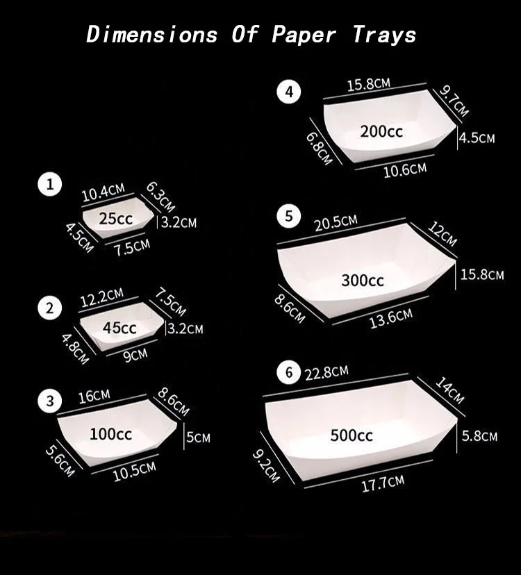 Hongkang custom printed logo ovenable corn hot dog fried snacks cake package and bowl white paper tray for food eco-friendly