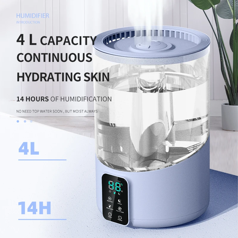 Smart Tuya Wifi Control Top Filling Aroma Diffuser 4L Transparent Water Tank Cool Warm Mist Home Ultrasonic Air Humidifier