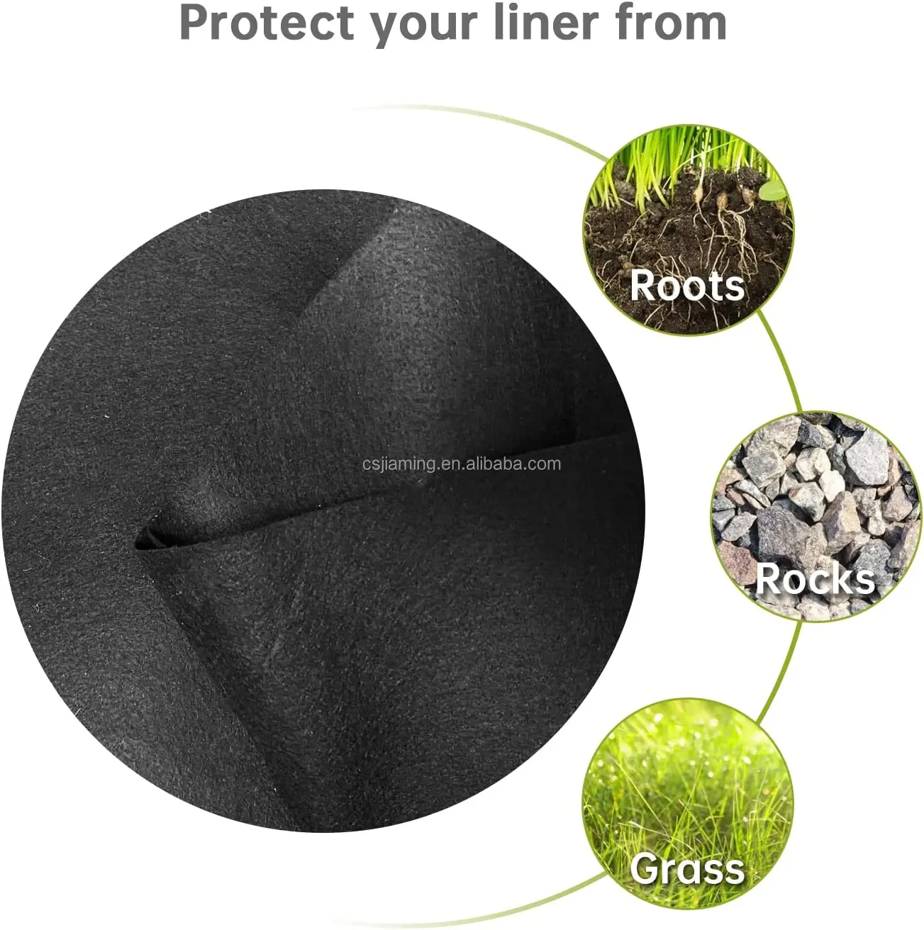 18ft white Ground cloth swimming above felt underlay pool liner pad