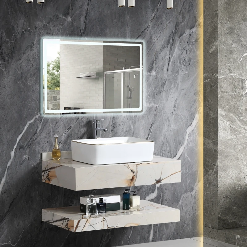 Подобная мраморная каменная настенная раковина для ванной комнаты